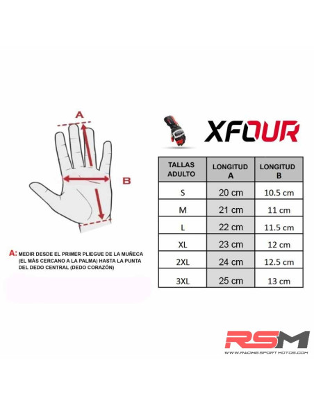 GUANTES XFOUR NARANJA FLUOR ADULTO ¡NOVEDAD!
