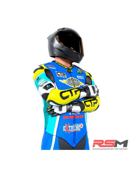 MONO XFOUR NIÑO MODELO AZUL Y AMARILLO FLUOR CTP X MIR RACING