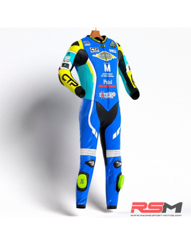 MONO XFOUR NIÑO MODELO AZUL Y AMARILLO FLUOR CTP X MIR RACING
