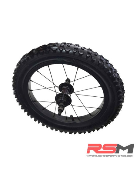 RUEDA TRASERA RADIOS COMPLETA 14" BICICLETA ELECTRICA IMR