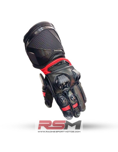 GUANTES ASFALTO ADULTO XFOUR NEGRO Y ROJO 2K23