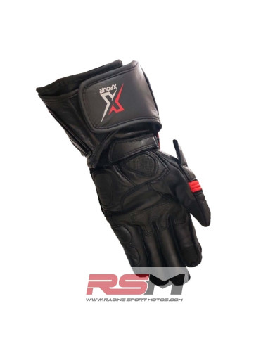 GUANTES ASFALTO ADULTO XFOUR NEGRO Y ROJO 2K23