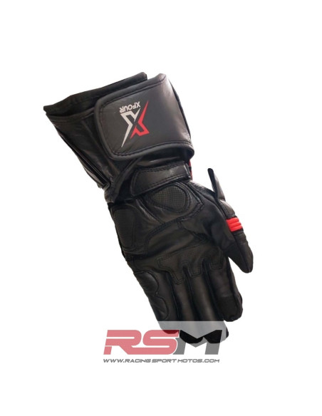 GUANTES ASFALTO ADULTO XFOUR NEGRO Y ROJO 2K23