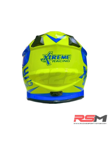 CASCO INFANTIL XTREME RACING 222 MOTOCROSS (Amarillo/Azul)