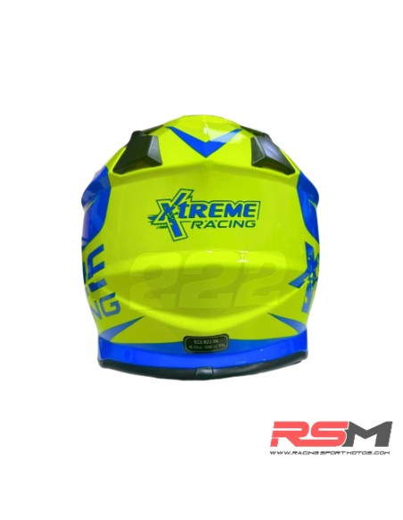 CASCO INFANTIL XTREME RACING 222 MOTOCROSS (Amarillo/Azul)