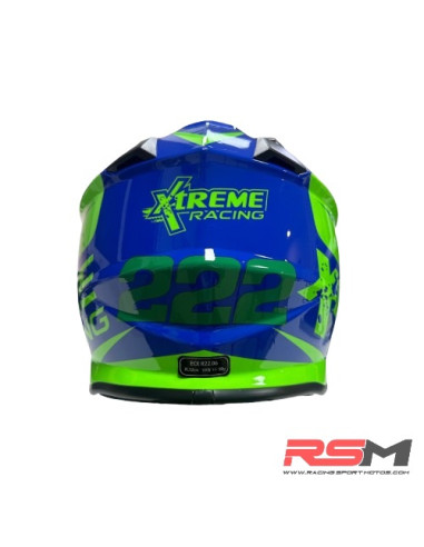 CASCO INFANTIL XTREME RACING 222 MOTOCROSS (Azul/Verde)