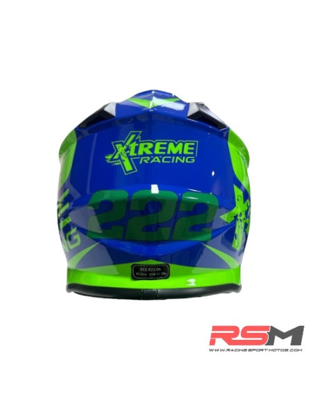 CASCO INFANTIL XTREME RACING 222 MOTOCROSS (Azul/Verde)