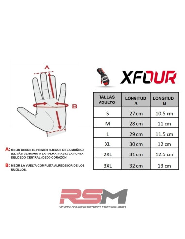 GUANTES XFOUR NARANJA FLUOR ADULTO ¡NOVEDAD!