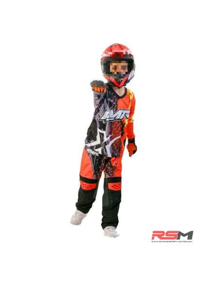 PANTALON CROSS NARANJA FLUOR NIÑO MODELO XFOUR 3K