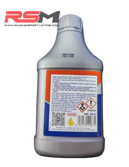 LÍQUIDO DE FRENOS MARCA AD DOT-4 ABS-ASC