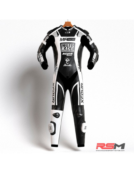 MONO XFOUR MODELO MOTO RACE x MIR RACING NIÑO BLANCO Y NEGRO