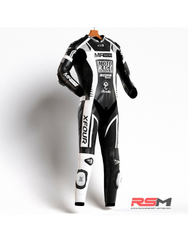 MONO XFOUR MODELO MOTO RACE x MIR RACING NIÑO BLANCO Y NEGRO