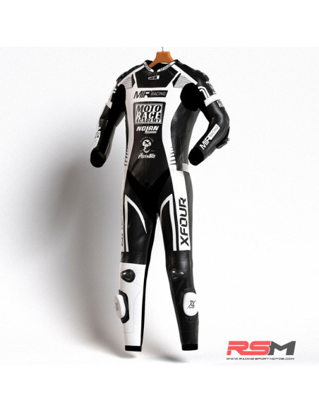 MONO XFOUR MODELO MOTO RACE x MIR RACING NIÑO BLANCO Y NEGRO
