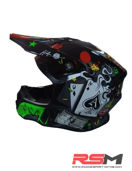 CASCO ADULTO XTREME RACING JOKER EDITION (NEGRO)