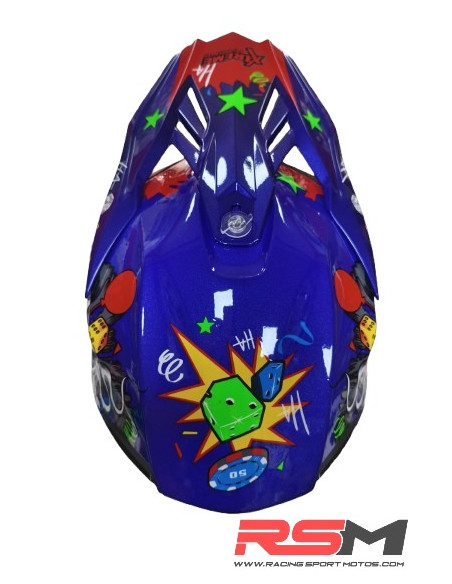 CASCO ADULTO XTREME RACING JOKER EDITION (AZUL)