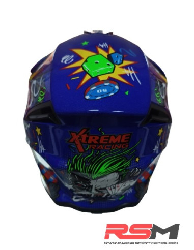 CASCO ADULTO XTREME RACING JOKER EDITION (AZUL)