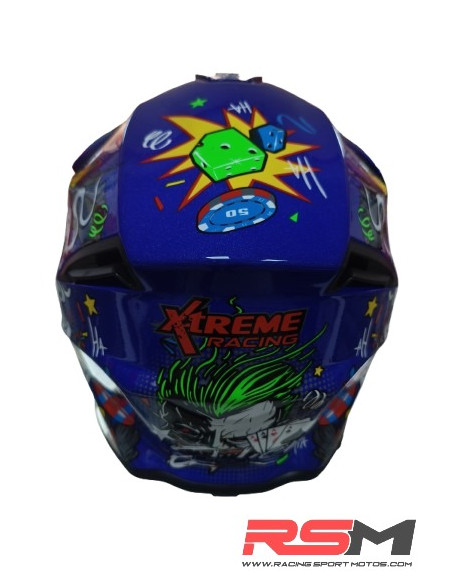 CASCO ADULTO XTREME RACING JOKER EDITION (AZUL)