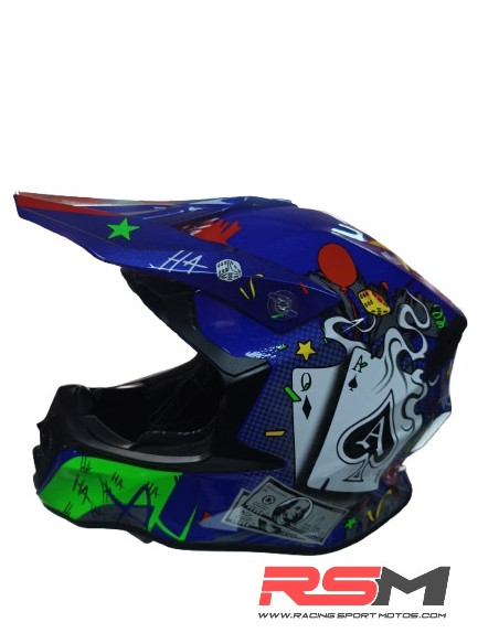 CASCO ADULTO XTREME RACING JOKER EDITION (AZUL)