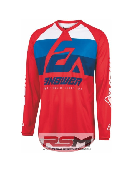 CAMISETA CROSS MARCA ANSWER ADULTO(ROJO)