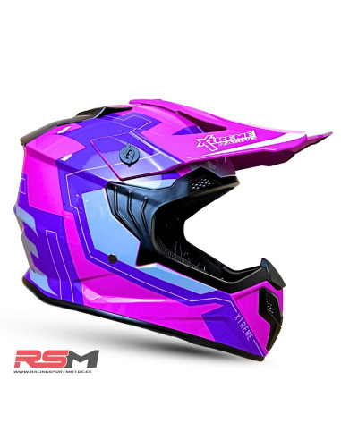 CASCO INFANTIL CROSS XTREME RACING (ROSA) ECE22.06