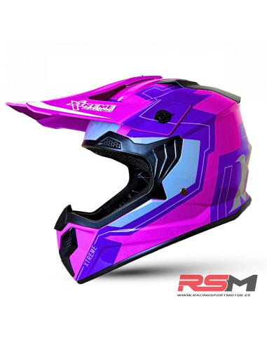 CASCO INFANTIL CROSS XTREME RACING (ROSA) ECE22.06