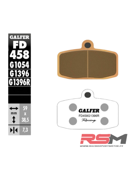 PASTILLAS DE FRENO GALFER FD458G1396R SINTETIZADAS PINZA FORMULA