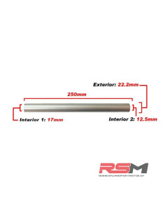 SEMIMANILLAR ALUMINIO 250x22.2mm MIR RACING PLATA