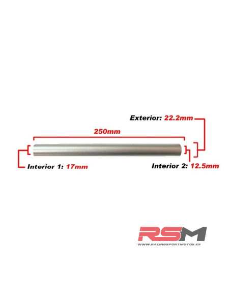 SEMIMANILLAR ALUMINIO 250x22.2mm MIR RACING PLATA