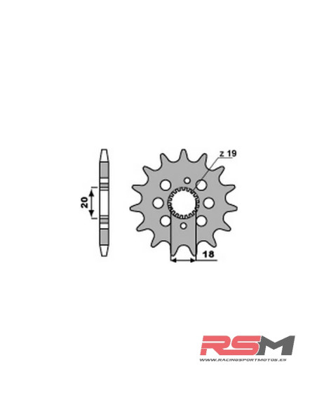 PIÑÓN DE ATAQUE PBR 15 DIENTES PASO 420 HONDA CRF150R