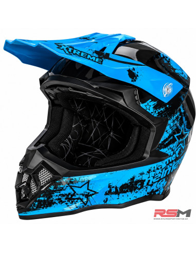 CASCO ADULTO XTREME RACING MOTOCROSS (TORO AZUL)