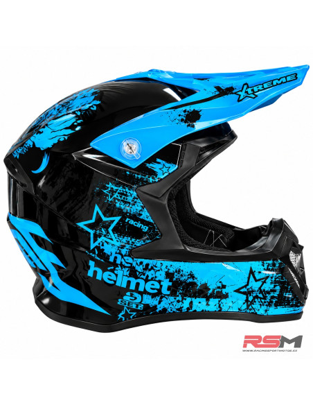 CASCO ADULTO XTREME RACING MOTOCROSS (TORO AZUL)