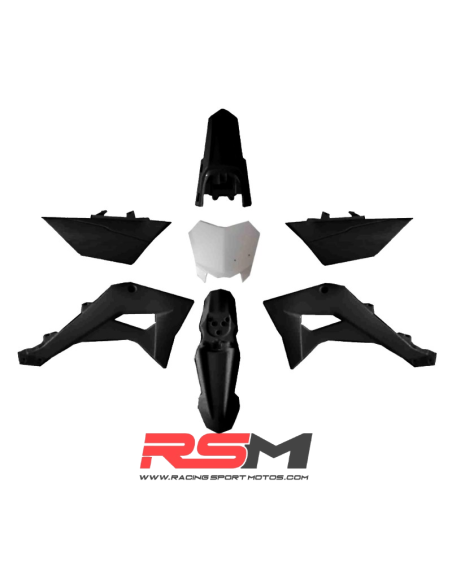 KIT PLASTICOS IMR CORSE / TS / COPA ALEVIN 90 / V4 / TD125 (NEGRO)