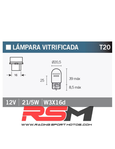 LÁMPARA 12V21/5W DOBLE FILAMENTO