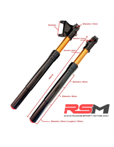 HORQUILLAS RADIAL REGULABLES 585mm MIR RACING (2023)