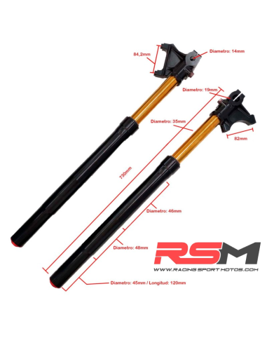 HORQUILLAS RADIAL REGULABLES 730mm MIR RACING