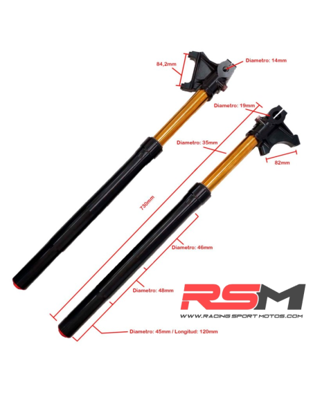 HORQUILLAS RADIAL REGULABLES 730mm MIR RACING