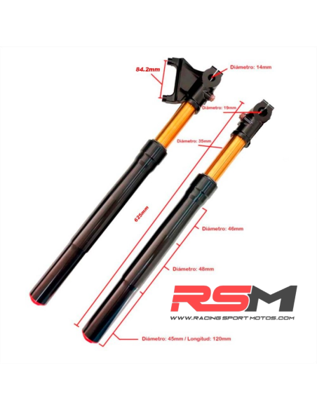 HORQUILLAS RADIAL REGULABLES 625mm MIR RACING (2023)