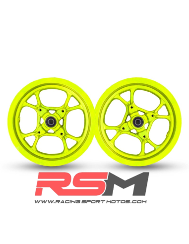 JUEGO LLANTAS 10" MINIGP 110 / ALEVIN 90 (AMARILLO FLUOR)