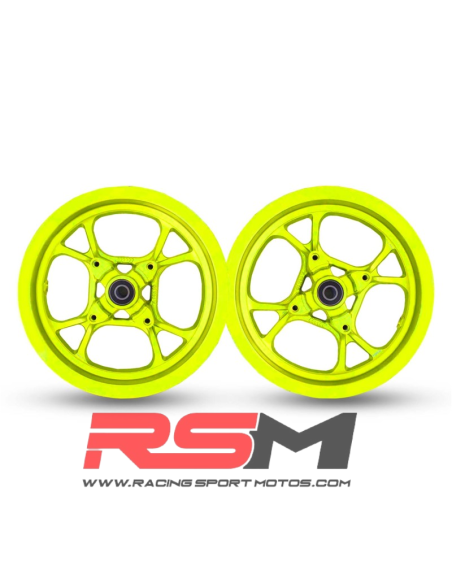 JUEGO LLANTAS 10" MINIGP 110 / ALEVIN 90 (AMARILLO FLUOR)