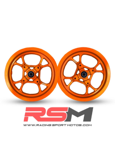 JUEGO LLANTAS 10" MINIGP 110 / ALEVIN 90 (NARANJA FLUOR)