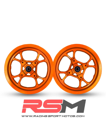 JUEGO LLANTAS 10" MINIGP 110 / ALEVIN 90 (NARANJA FLUOR)
