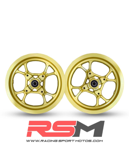 JUEGO LLANTAS 17" LIGERAS PM4/PROMO3/M5 (AMARILLO FLUOR)3,5"- 2,5"