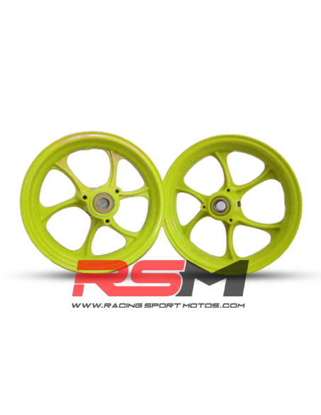 JUEGO LLANTAS 12" ULTRALIGERAS (AMARILLO FLUOR)