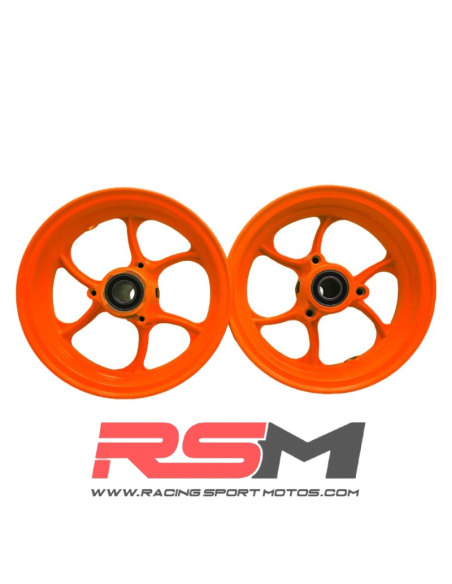 JUEGO LLANTAS 10" ULTRALIGERAS 2,5"-3" (NARANJA FLUOR)