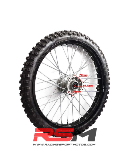 RUEDA DELANTERA COMPLETA IMR CROSS 19"