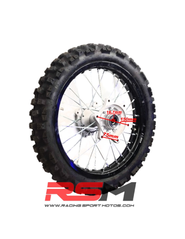 RUEDA TRASERA COMPLETA IMR CROSS 16" ( TIPO HONDA )