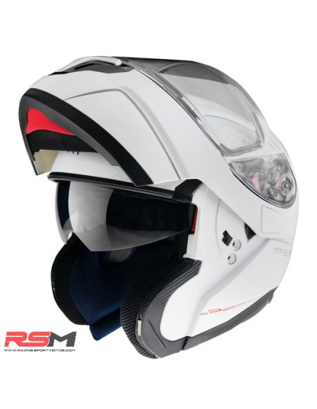 CASCO MT FU401SV ATOM SV SOLID BLANCO PERLADO BRILLO