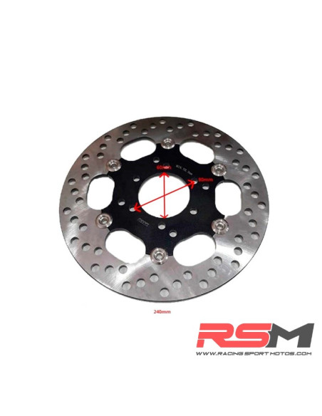 DISCO FRENO 240mm FLOTANTE PRE 4 / MOTO 5 / LLANTA 12" ULTRALIGERA - NEGRO