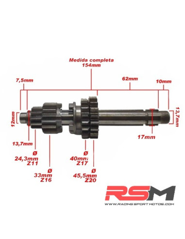 CAJA DE CAMBIOS MOTOR ZS 140