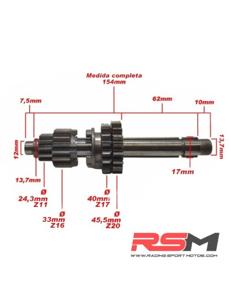 CAJA DE CAMBIOS MOTOR ZS 140